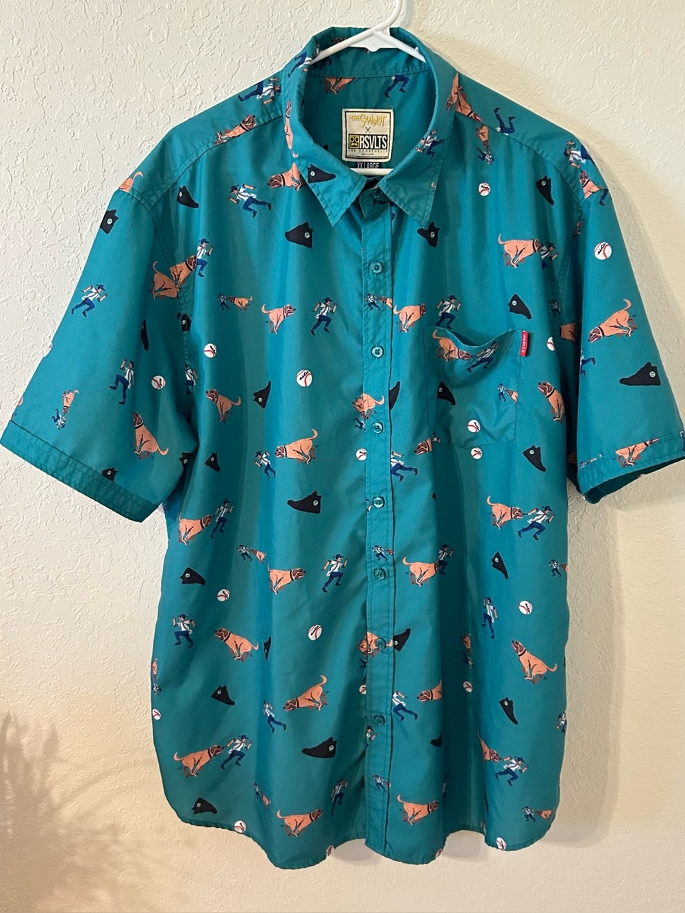 RSVLTS The Sandlot Weekender Benny The Jet Short Sleeve Button Down Men XXL